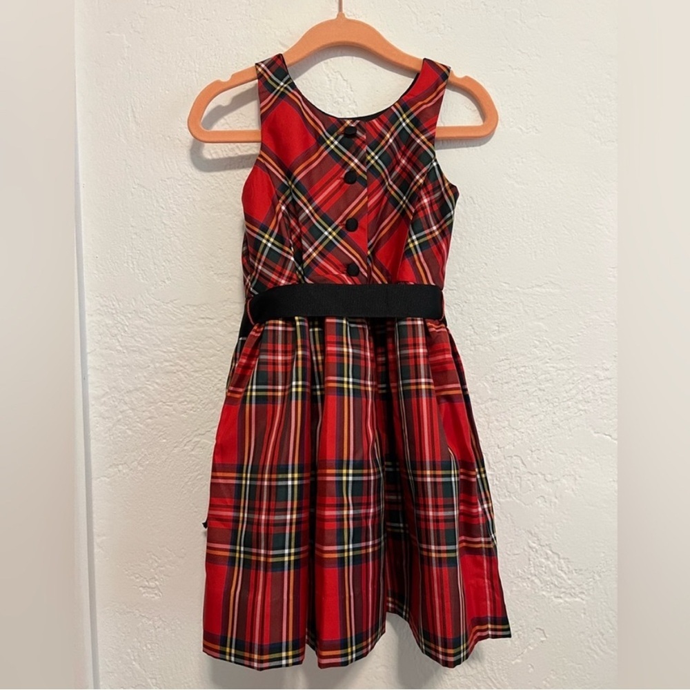 Ralph Lauren Plaid Sleeveless Dress with Black Bow Sz 16 - Picture 3 of 5